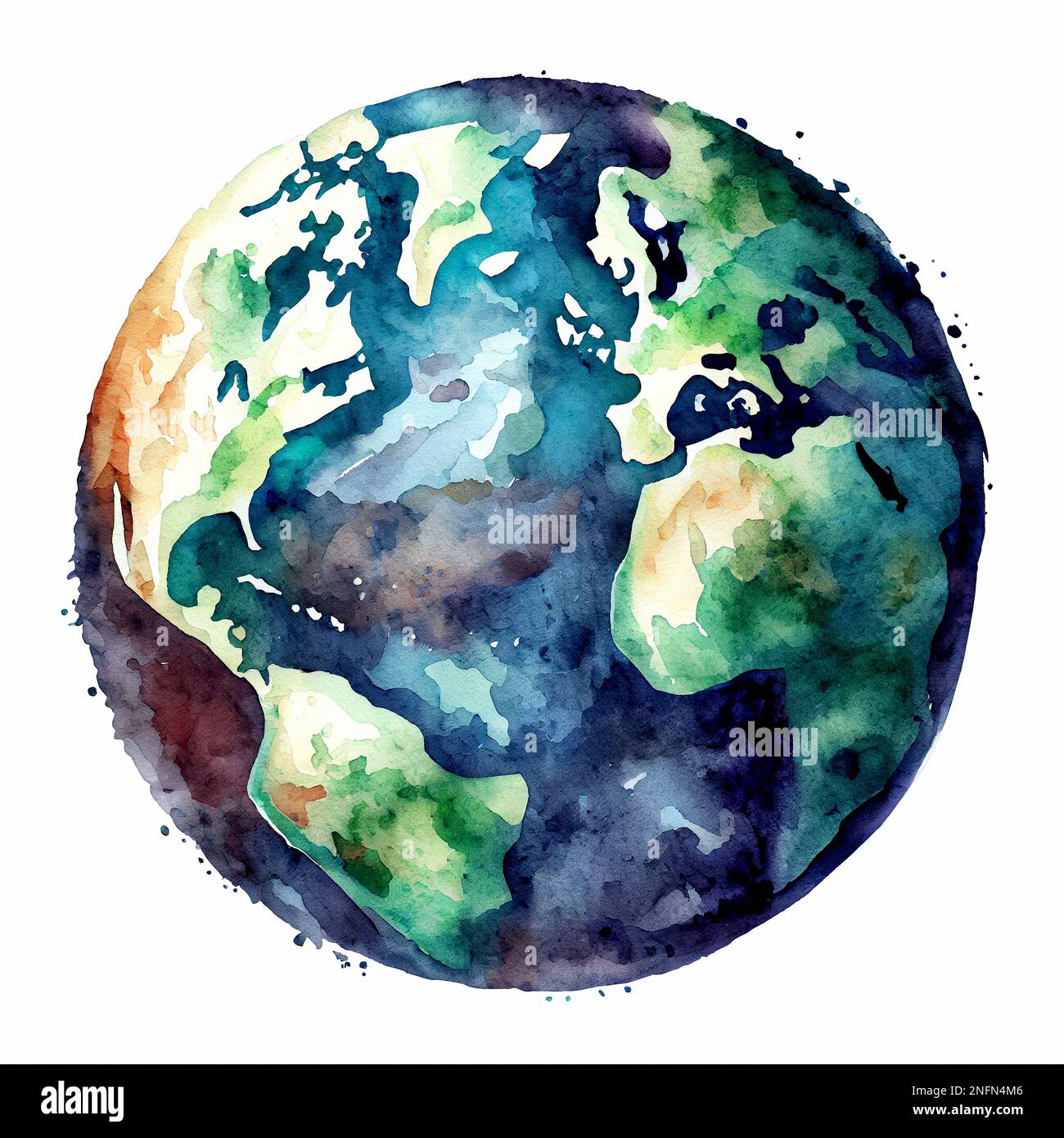 Planète Terre aquarelle colorée illustration Ecologie et nature vie Banque D'Images