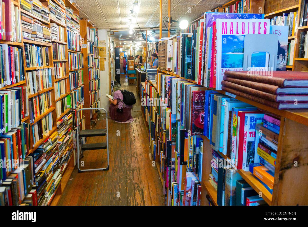 New York, NY, États-Unis, Inside, American Book Store, Manhattan, « East Village Books » étagères, allées, magasinage vintage Banque D'Images
