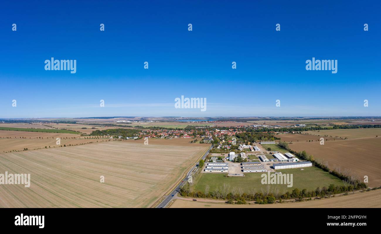 Vue sur la ville de Seeland sur Hoym Banque D'Images