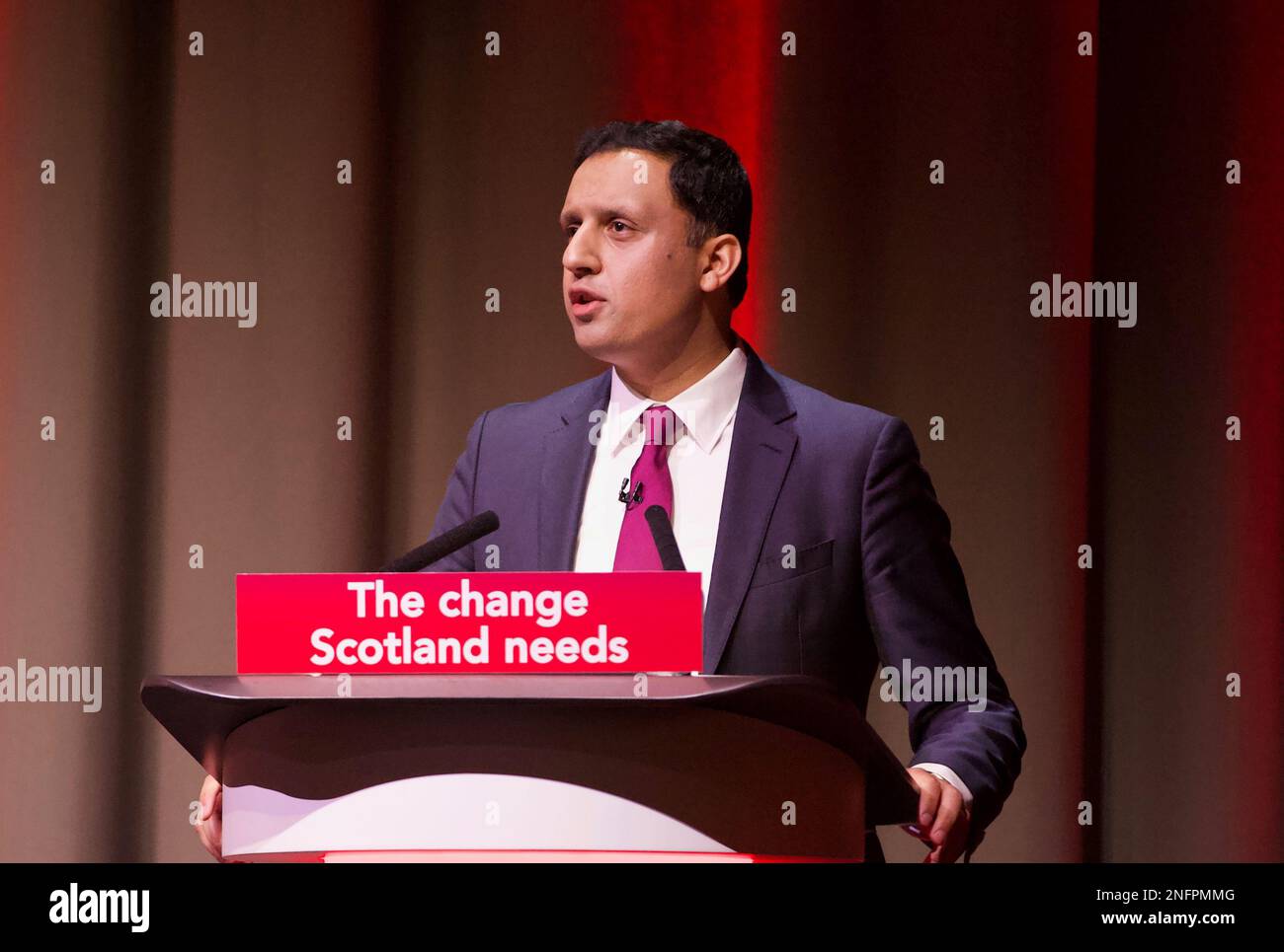 Edimbourg, UIK, 17th février 2023: Aras Sarwar s'adresse à la conférence écossaise sur le travail: Terry Murden/Alamy Banque D'Images