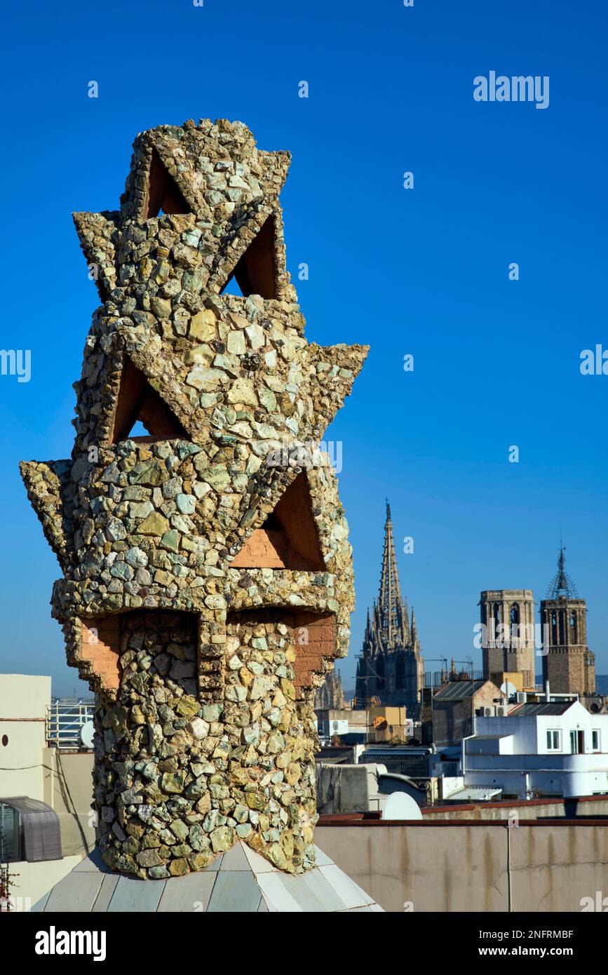 Barcelone. Catalogne. Espagne. Palau Guell par Gaudi Banque D'Images