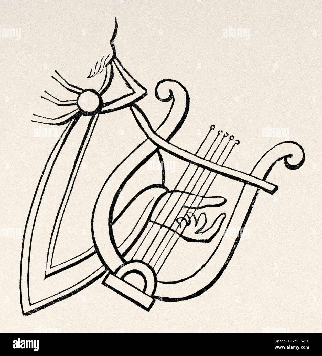 Lyre antique. Les arts du Moyen-âge et à la période de la Renaissance par Paul Lacroix, 1874 Banque D'Images