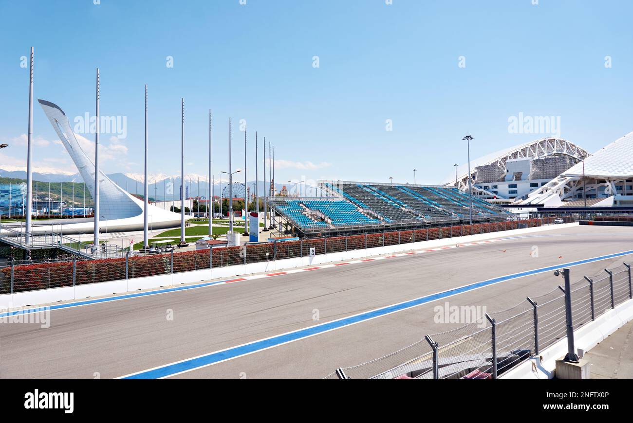 ADLER, SOTCHI, RUSSIE - 26 avril 2019 : circuit de Formule 1 au Parc olympique de Sotchi Banque D'Images