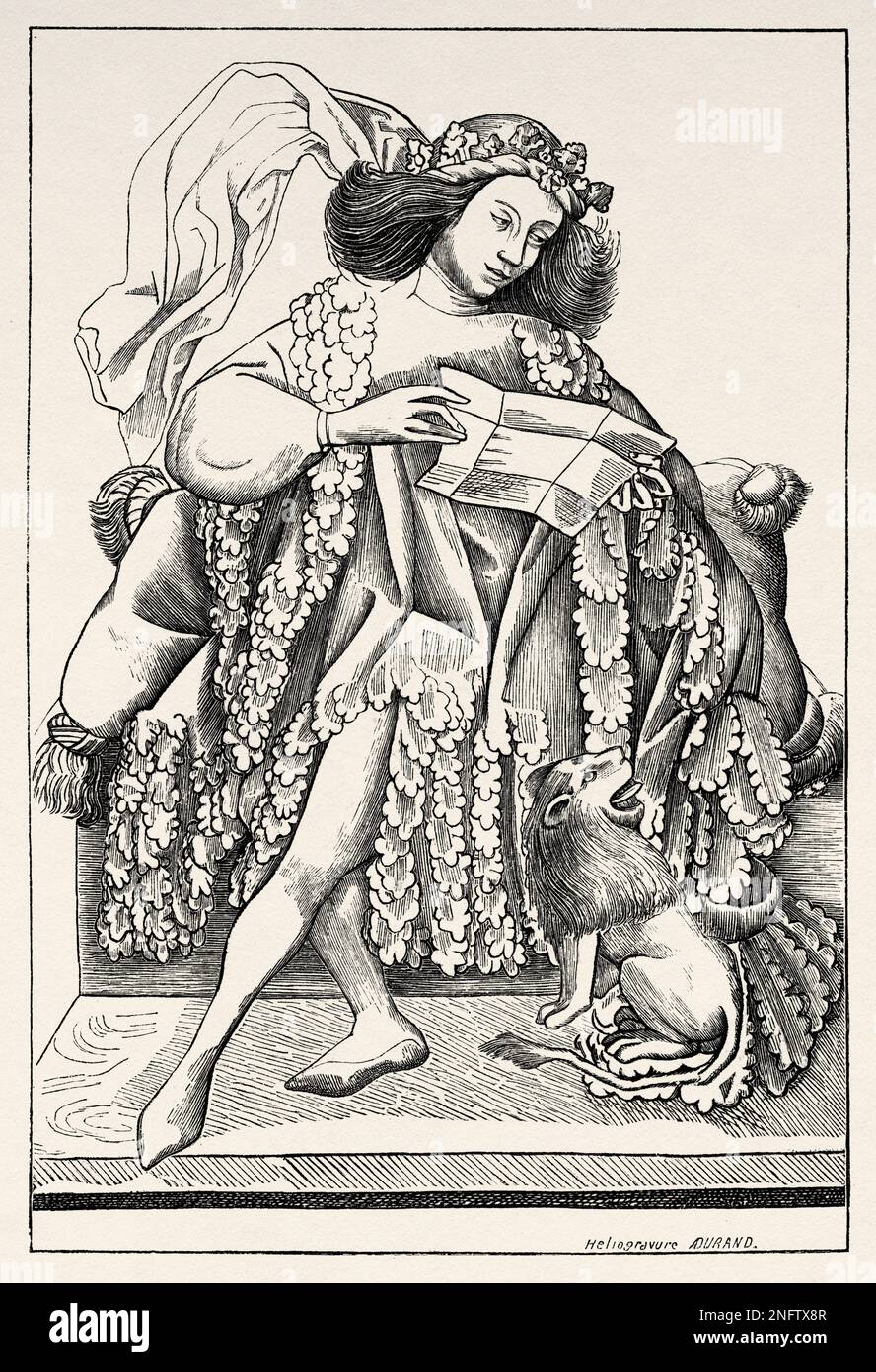 Le Chevalier d'un jeu de cartes gravées par Lemaitre en 1466. Les arts du Moyen-âge et à la période de la Renaissance par Paul Lacroix, 1874 Banque D'Images