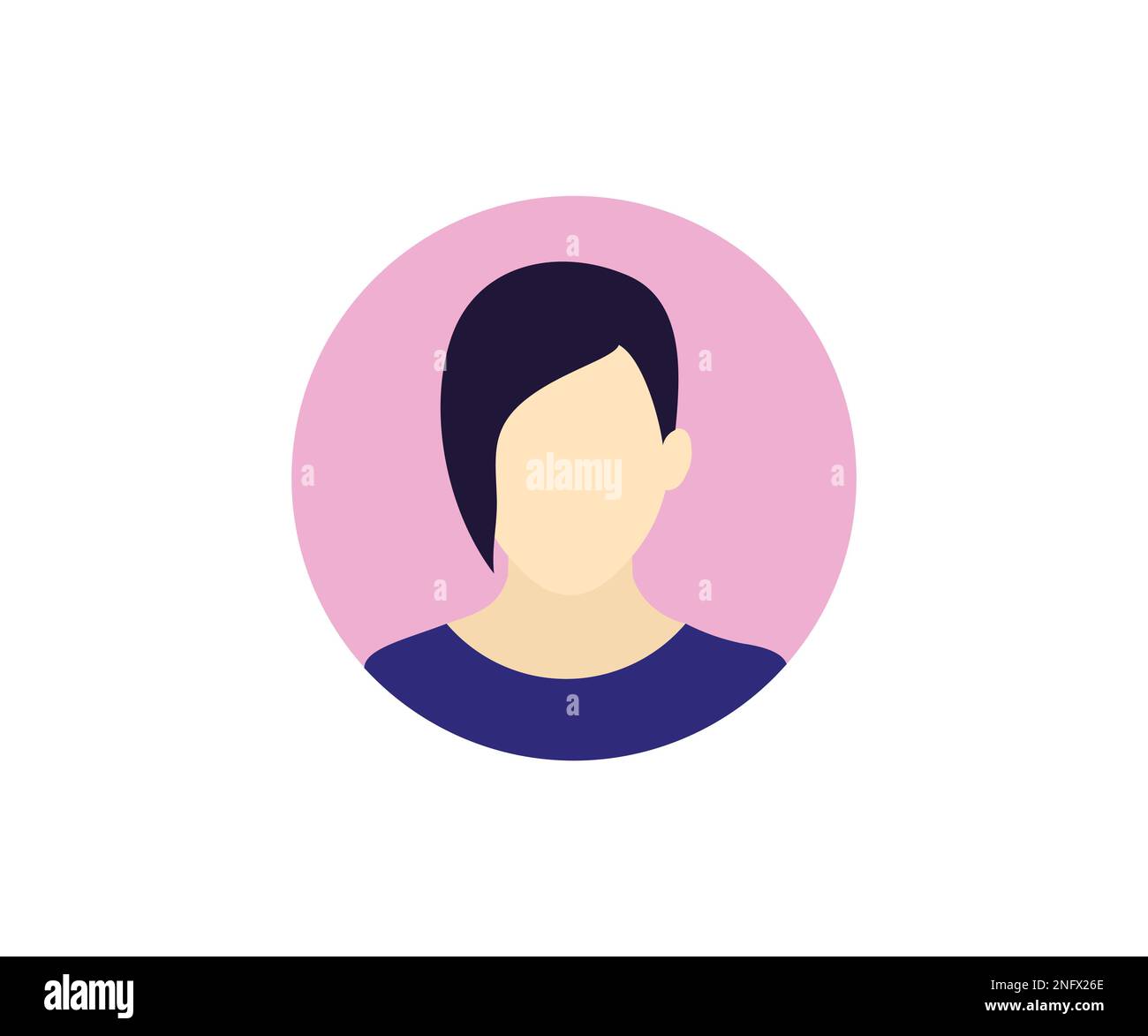 Icône visage de femme sans visage. Silhouette féminine. Personnages pour les réseaux sociaux, le profil utilisateur, la conception et le développement de sites Web et d'applications. Illustration de Vecteur