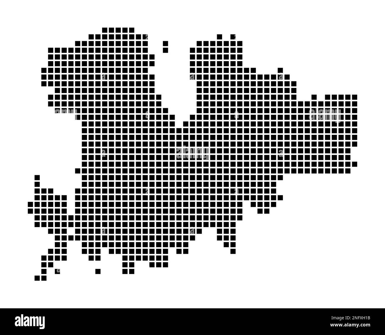 Carte de Mykonos. Carte de Mykonos en pointillé. Bordures de l'île remplies de rectangles pour votre conception. Illustration vectorielle. Illustration de Vecteur