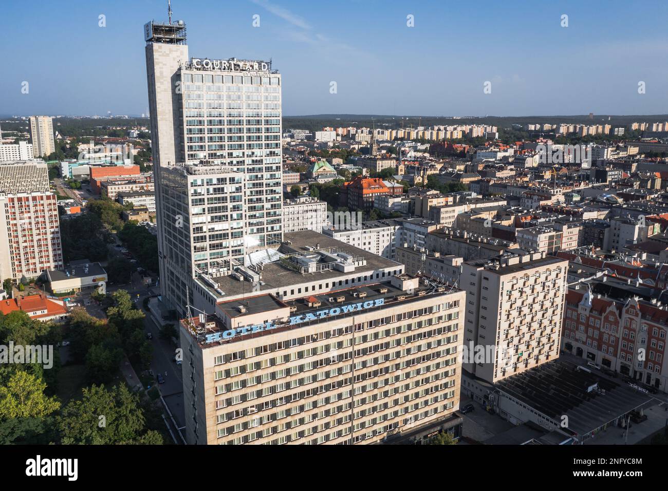 Hôtel Katowice et Courtyard by Marriott Katowice City Center hôtel à Altus bourgeonnement dans la ville de Katowice, région de Silésie en Pologne Banque D'Images