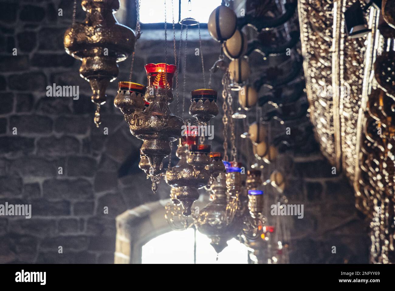 Église de Saint Lazarus unique iconostase baroque dans la vieille ville de Larnaca, pays insulaire de Chypre Banque D'Images