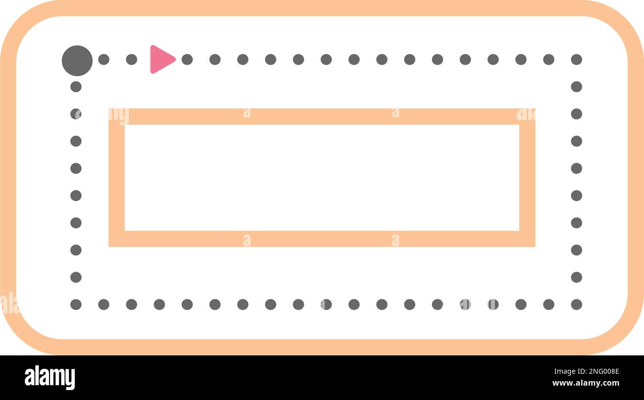 Forme rectangulaire en pointillés pour tracer des lignes pour les enfants d'âge préscolaire et de maternelle pour la pratique de dessin mathématique Illustration de Vecteur