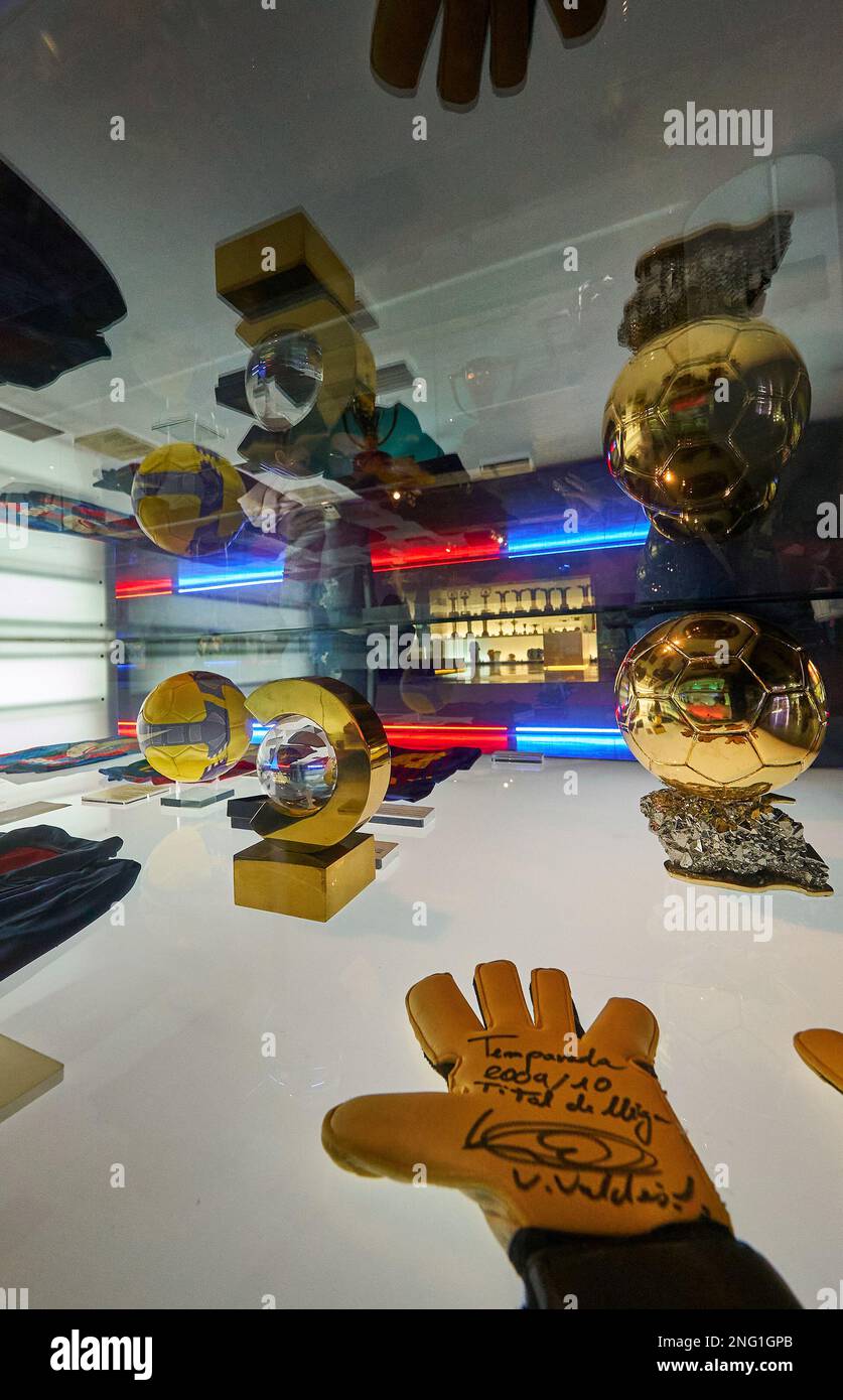 Visite du musée du FC Barcelone à l'arène Camp Nou Banque D'Images