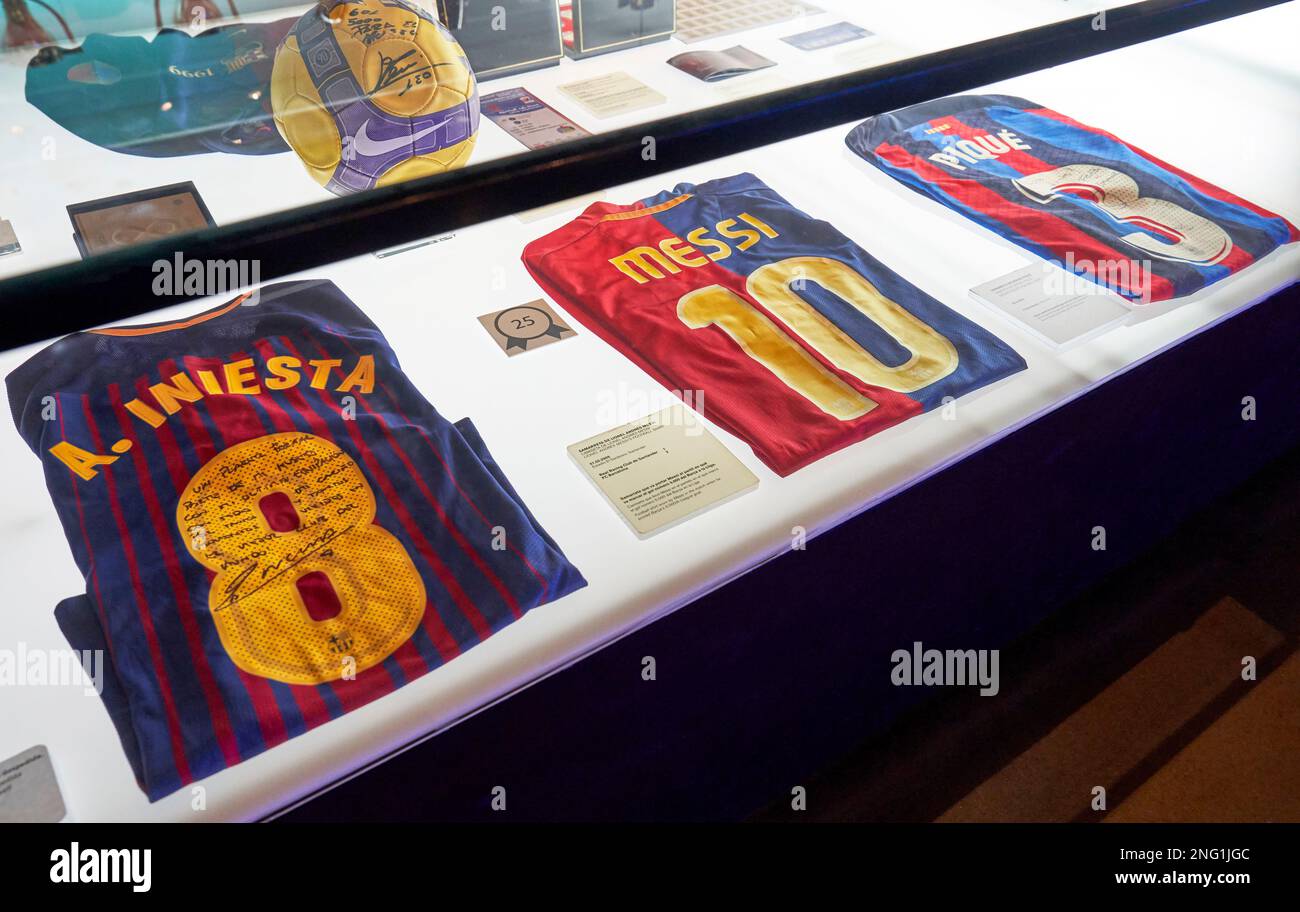 Visite du musée du FC Barcelone à l'arène Camp Nou Banque D'Images