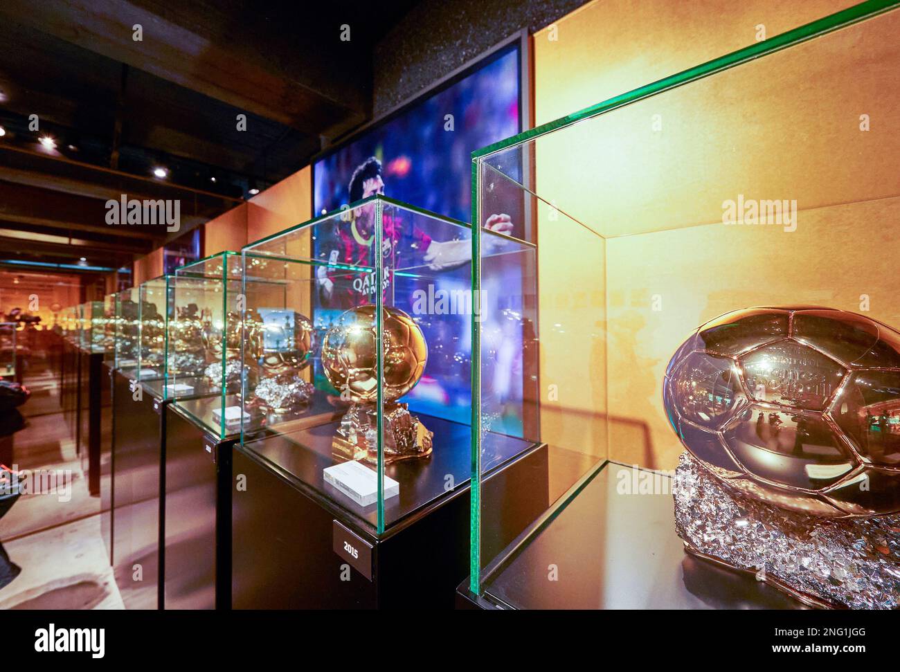 Prix Lionel Messi au musée du FC Barcelone au Camp Nou Banque D'Images