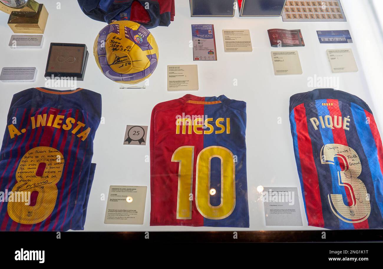 Visite du musée du FC Barcelone à l'arène Camp Nou Banque D'Images
