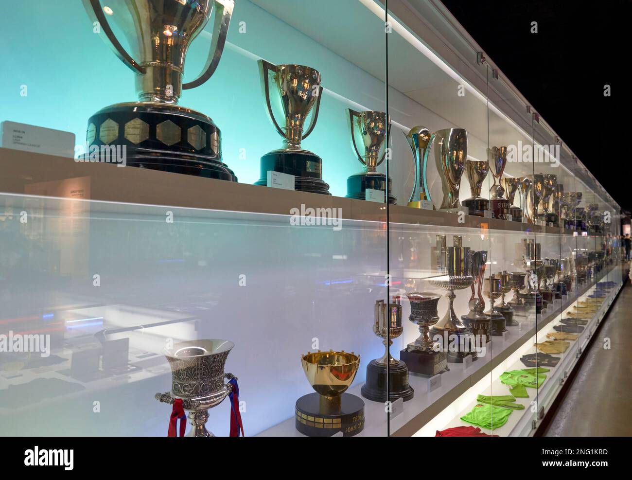 Visite du musée du FC Barcelone à l'arène Camp Nou Banque D'Images