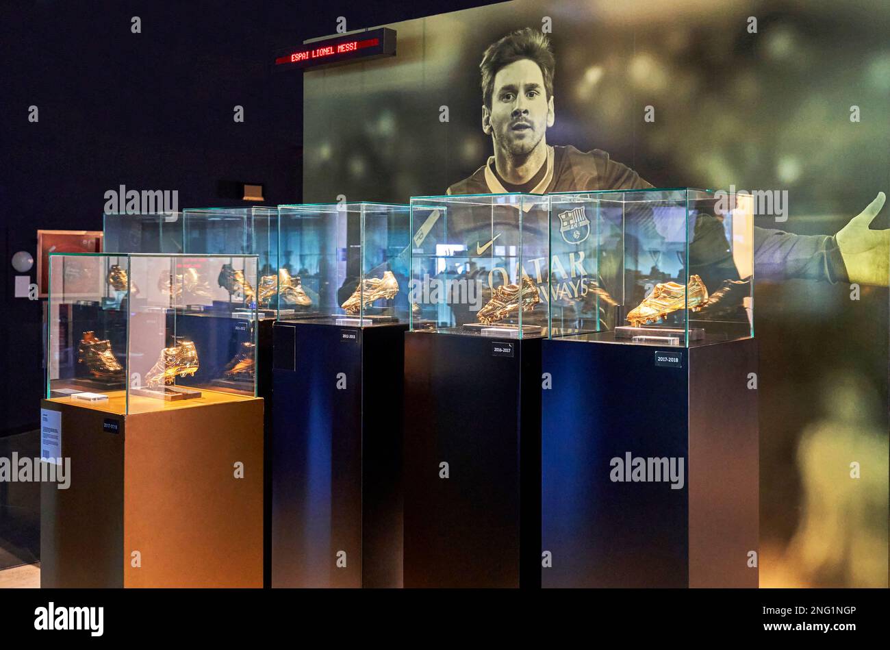 Prix Lionel Messi au musée du FC Barcelone au Camp Nou Banque D'Images