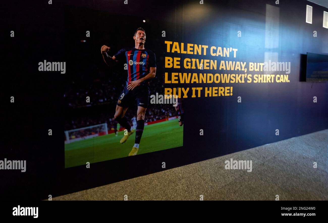 Visite du musée du FC Barcelone à l'arène Camp Nou Banque D'Images