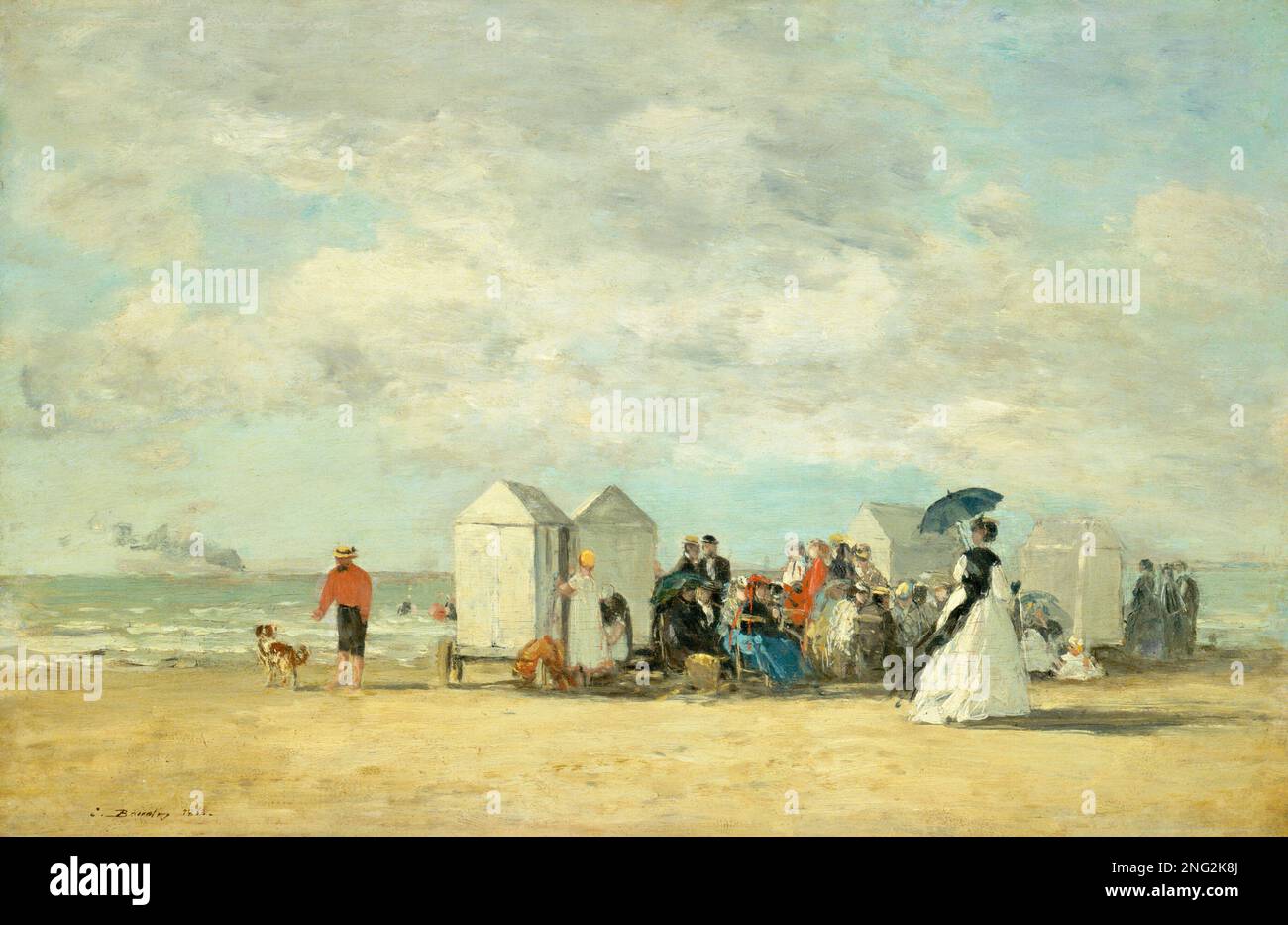 Scène de plage. Eugène Boudin. 1862. Banque D'Images