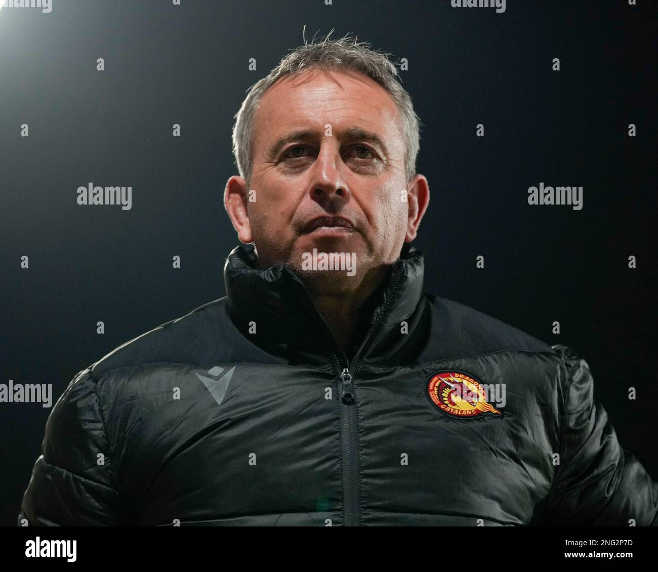 Steve McNamara entraîneur en chef des Catalanes Dragons après le Betfred Super League Round 1 Match Wakefield Trinity vs Catalanes Dragons au stade BE Well support, Wakefield, Royaume-Uni, 17th février 2023 (photo de Steve Flynn/News Images) Banque D'Images