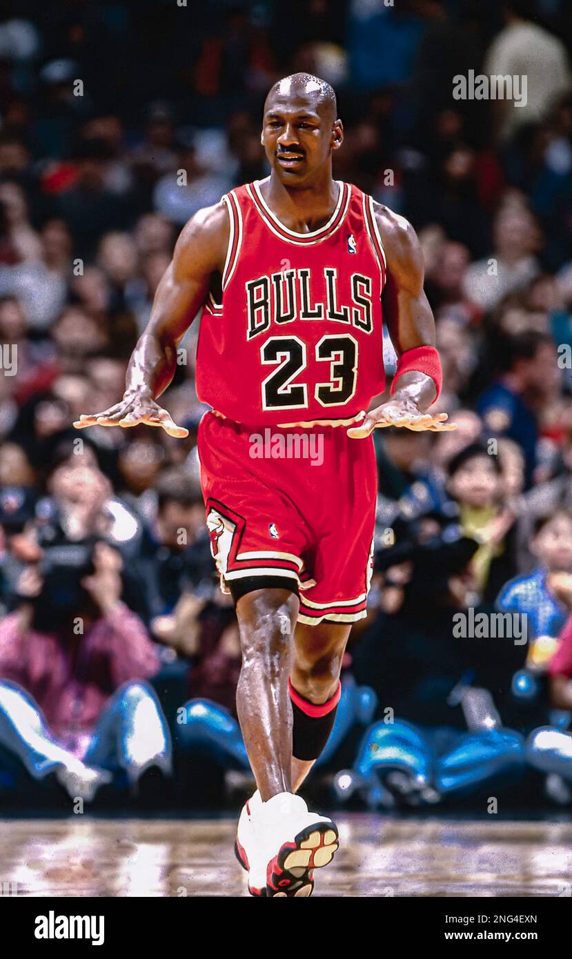 Basketball NBA Michael Jordan, Chicago Bulls en 1998. Banque D'Images