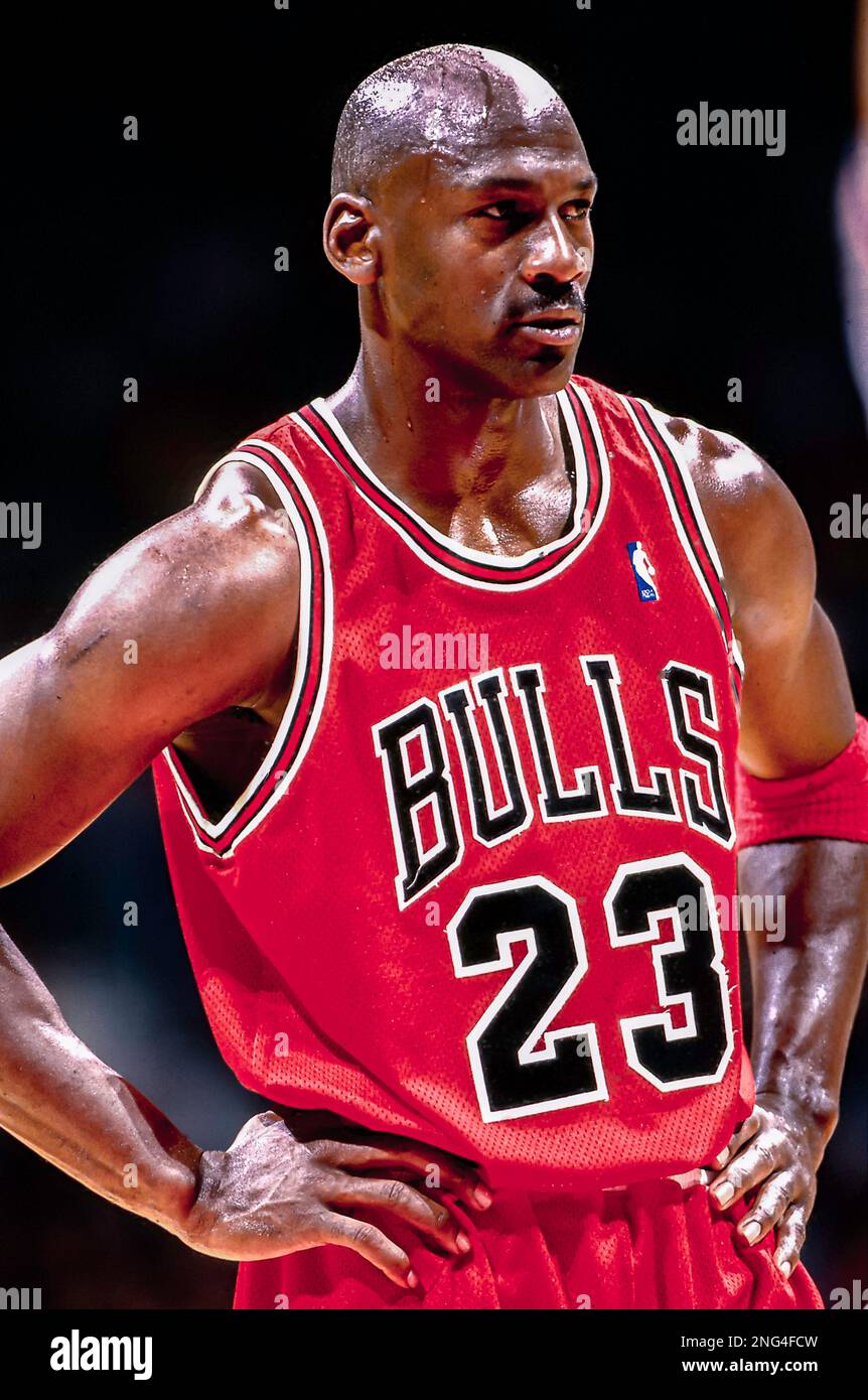 Basketball NBA Michael Jordan, Chicago Bulls en 1998. Banque D'Images