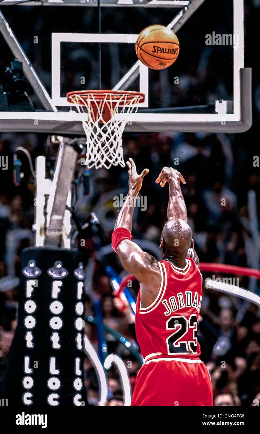 Basketball NBA Michael Jordan, Chicago Bulls en 1998. Banque D'Images