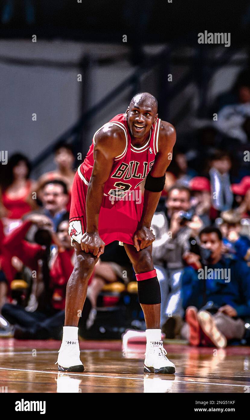 Basketball NBA Michael Jordan, Chicago Bulls en 1992. Banque D'Images