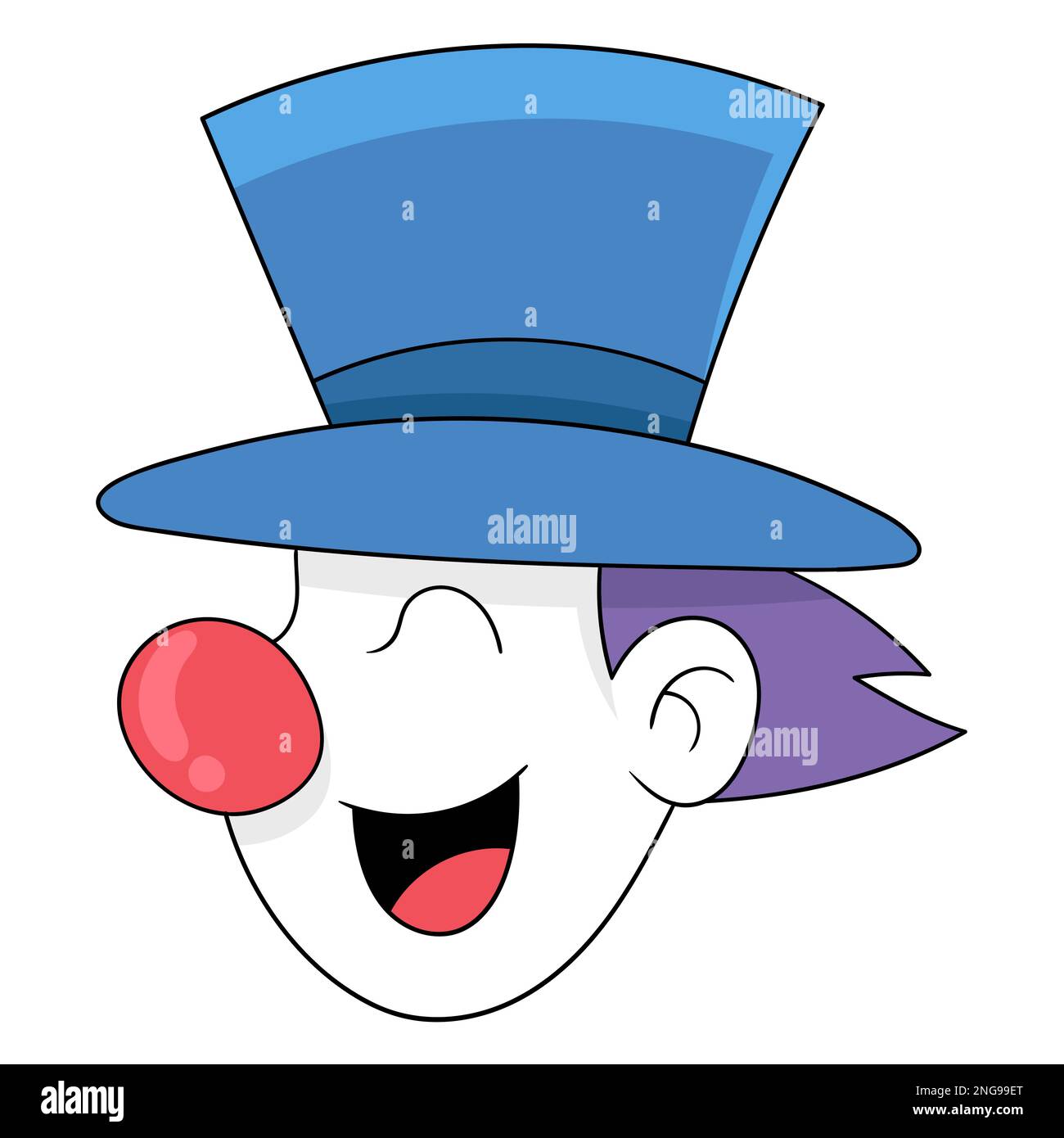 émoticone tête clown avec drôle Illustration de Vecteur