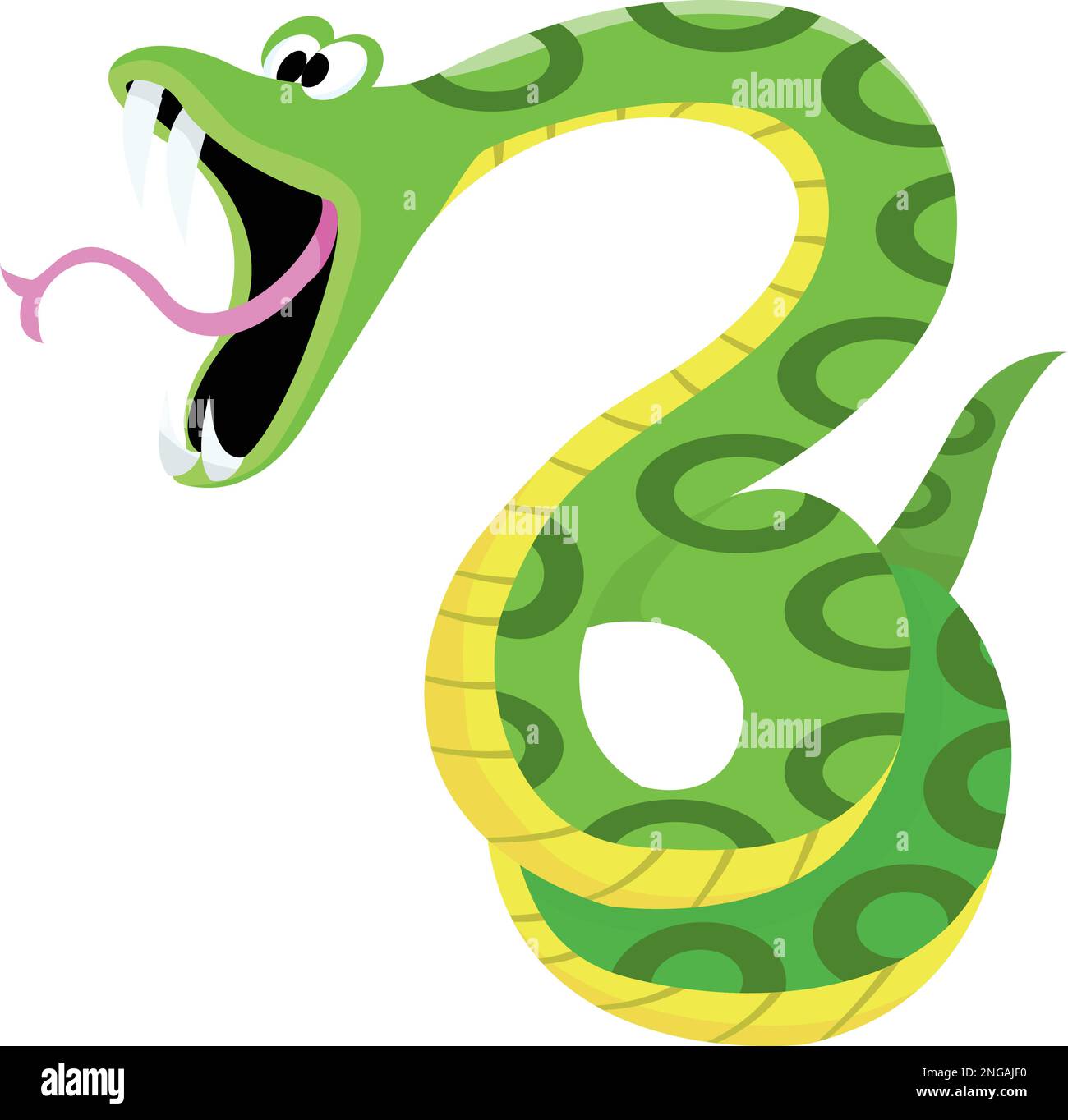 Illustration vectorielle d'un serpent vert choqué. Illustration de Vecteur