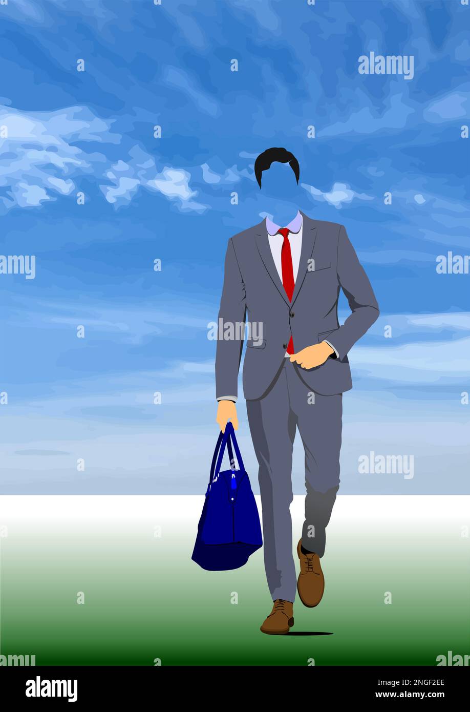 Abstrait beau homme sans visage. Illustration Sportsman.Vector 3D Illustration de Vecteur