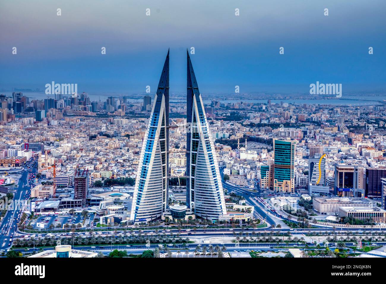 Vue sur la ville, Manama, Bahreïn, Moyen-Orient Banque D'Images