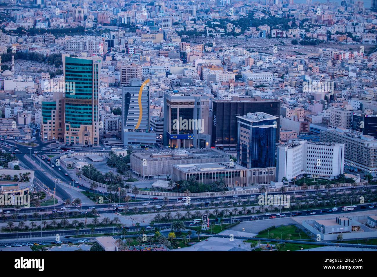 Vue sur la ville, Manama, Bahreïn, Moyen-Orient Banque D'Images