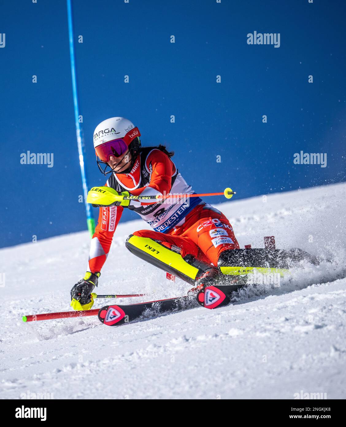 Courchevel, France. 18th févr. 2023. Ski alpin: Championnat du monde, Slalom, femmes, 1st course: Zrinka Ljutic de Croatie en action. Credit: Michael Kappeller/dpa/Alay Live News Banque D'Images