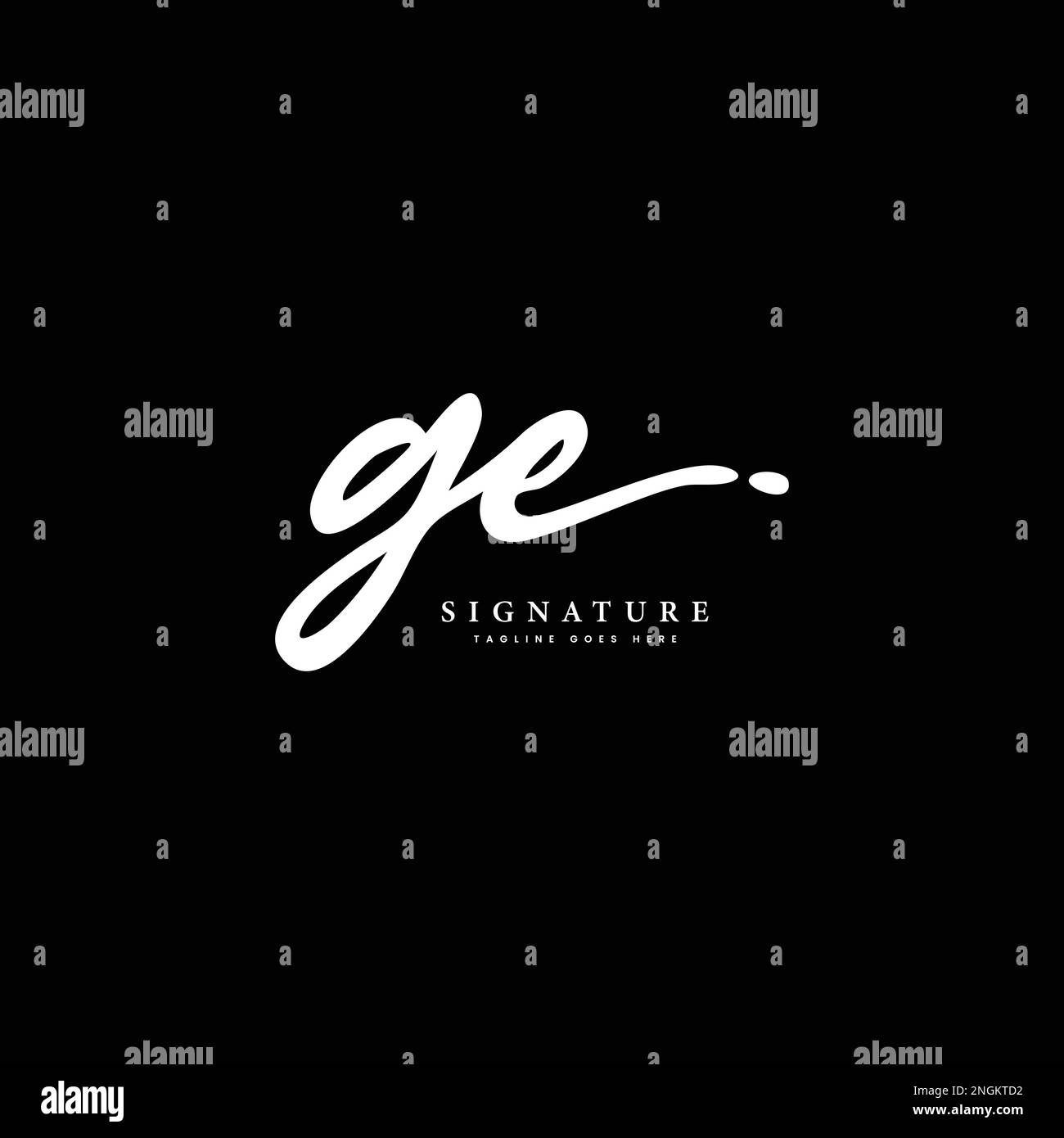G, E, GE lettre initiale écriture manuscrite et logo vectoriel de signature Illustration de Vecteur