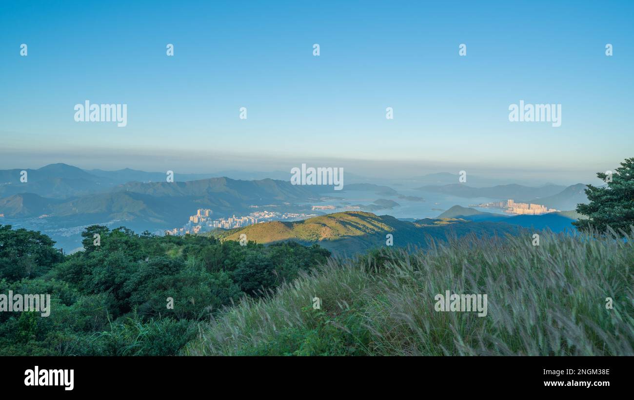 Vue de Tai Mo Shan, Hong Kong Banque D'Images