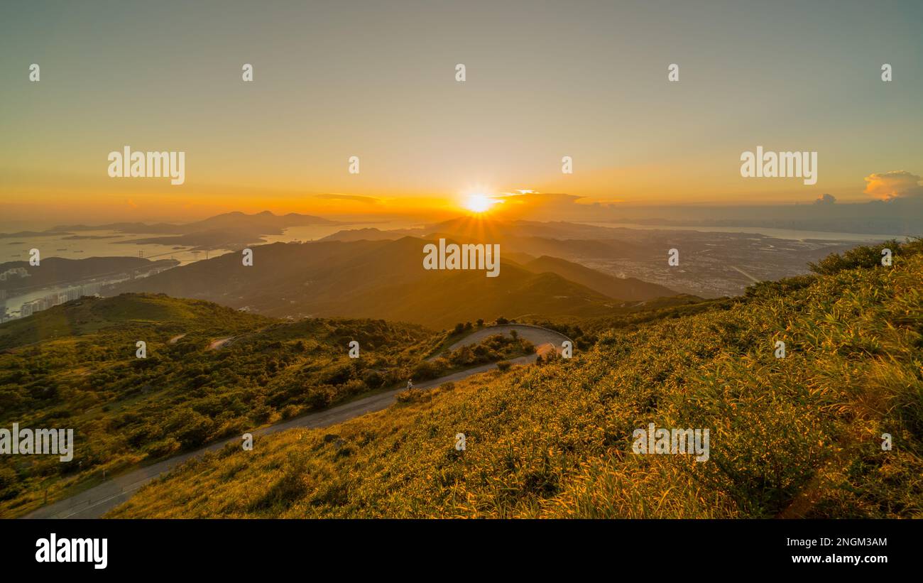 Vue de Tai Mo Shan, Hong Kong Banque D'Images