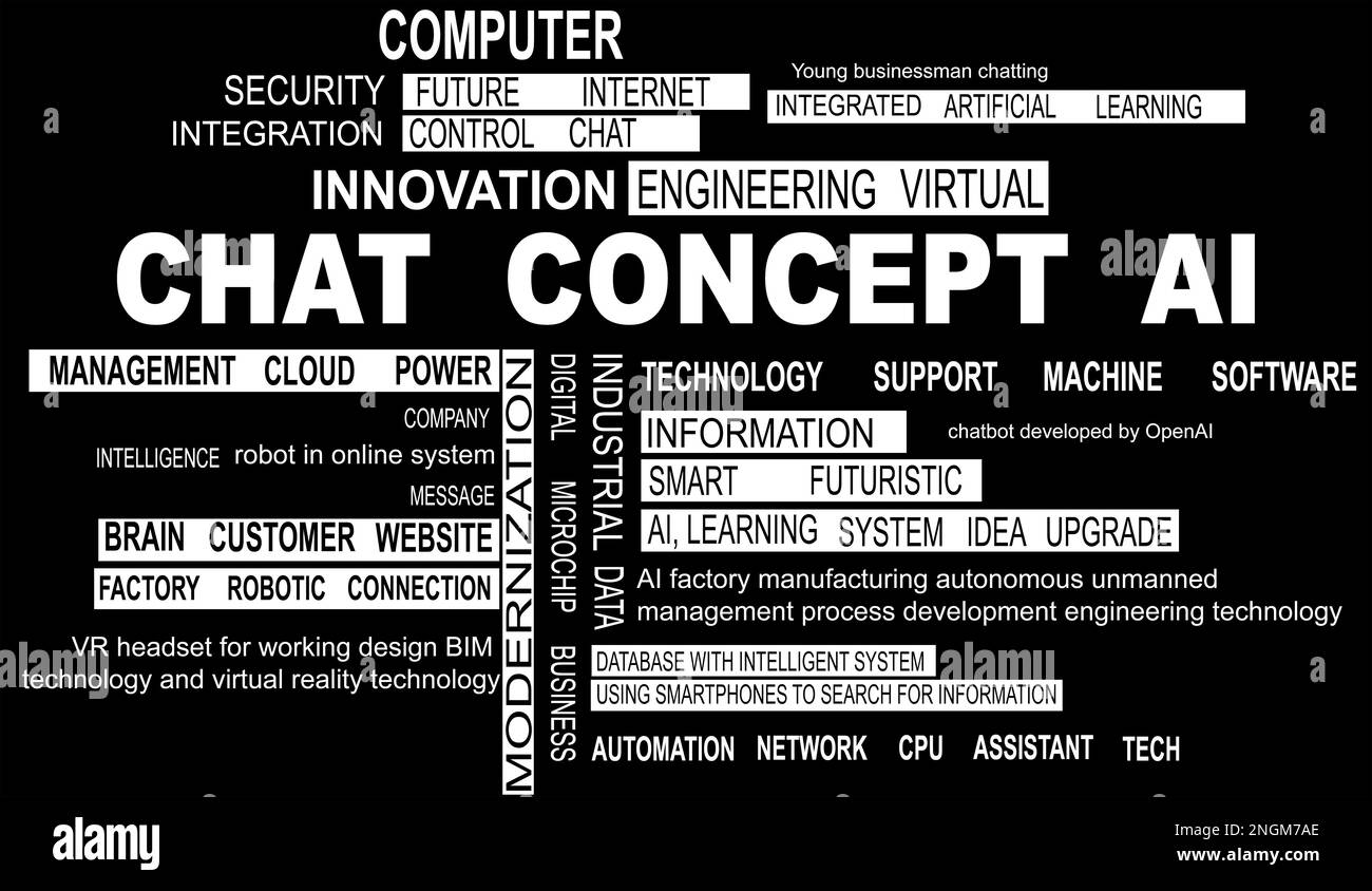 Discutez avec ai ou l'économiseur d'écran du concept d'intelligence artificielle Banque D'Images