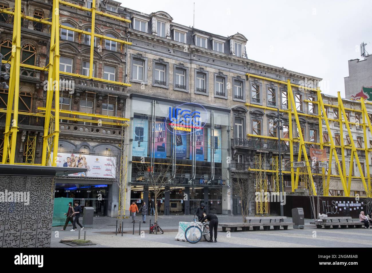 L'illustration montre le complexe cinématographique UGC dans le quartier de Brouckere place - Brouckereplein dans le centre-ville de Bruxelles, samedi 18 février 2023. BELGA PHOTO NICOLAS MATERLINCK Banque D'Images