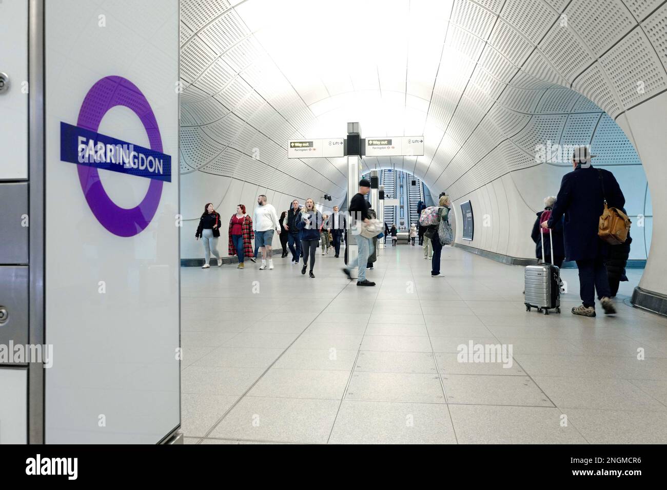 Station de métro Farringdon Elizabeth Line, Londres, Royaume-Uni Banque D'Images