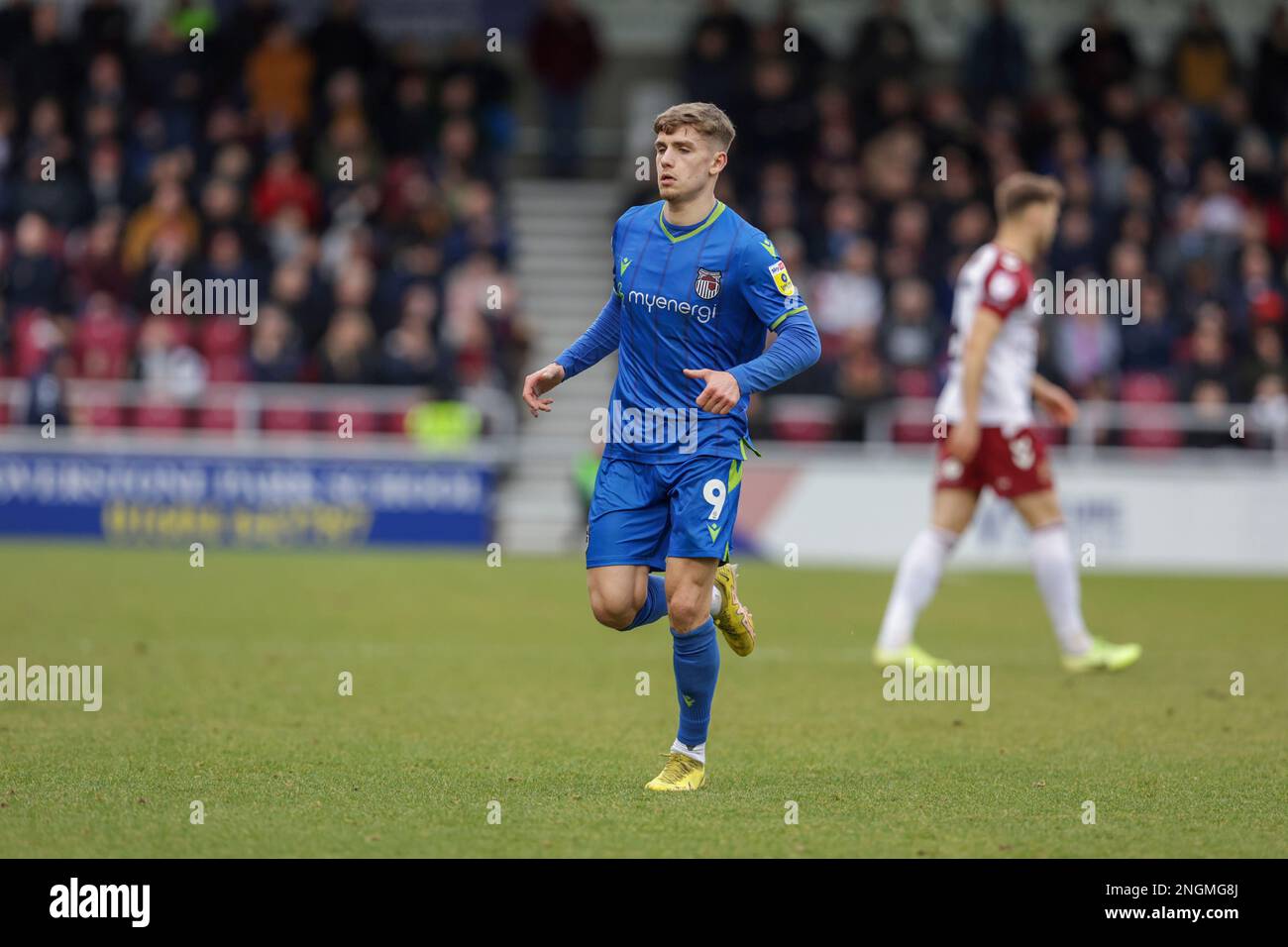 George Lloyd de Grimsby Town lors de la deuxième partie du match Sky Bet League 2 entre Northampton Town et Grimsby Town au PTS Academy Stadium, Northampton, le samedi 18th février 2023. (Photo : John Cripps | MI News) Credit : MI News & Sport /Alay Live News Banque D'Images