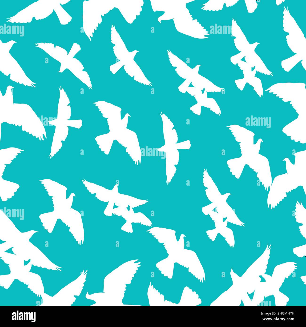 Modèle sans couture avec pigeon blanc Silhouettes vecteur ; illustration ; Illustration de Vecteur