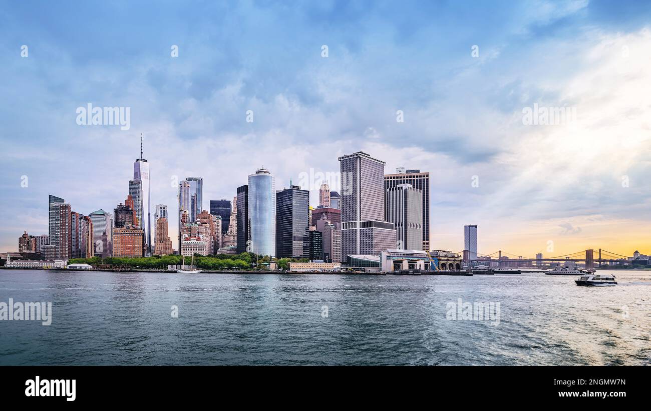 vue panoramique sur les gratte-ciel de manhattan, new york Banque D'Images