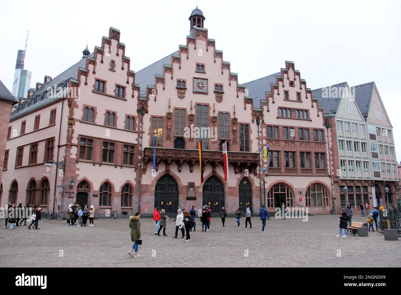 Roemer, bâtiment médiéval dans la vieille ville, hôtel de ville (Rathaus) de Francfort depuis plus de 600 ans, Francfort, Allemagne Banque D'Images