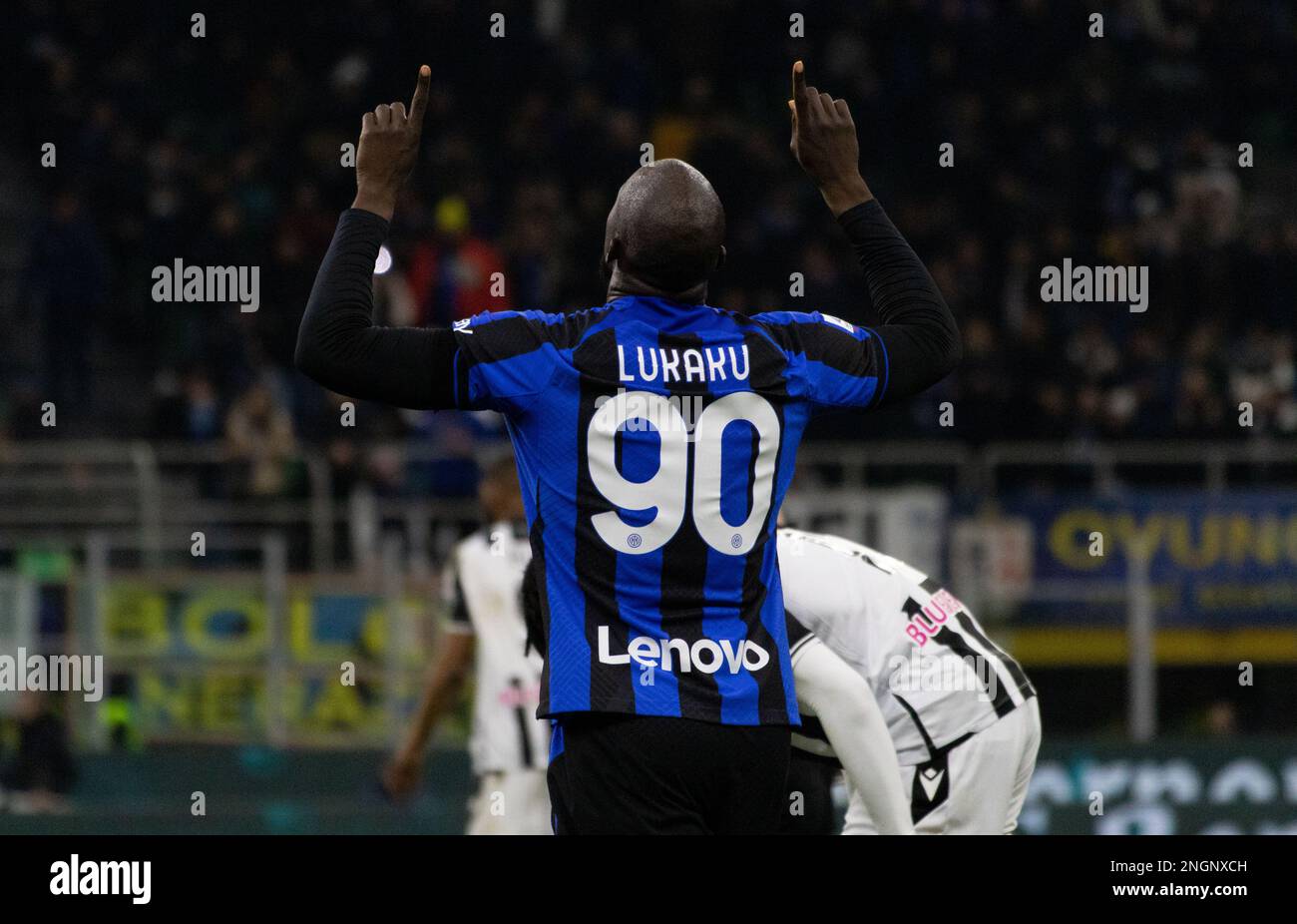 Milan, Italie. 18th févr. 2023. Inter Romelu Lukaku Célébrez pendant Inter - FC Internazionale vs Udinese Calcio, football italien série A match à Milan, Italie, 18 février 2023 crédit: Agence de photo indépendante/Alamy Live News Banque D'Images