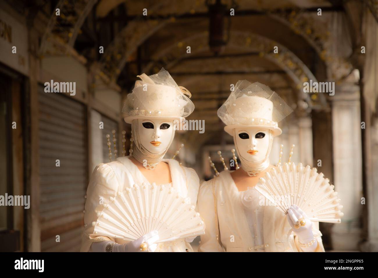 San Marco, Venise, Italie, 18 février 2023, Carnaval de Venise (place Saint-Marc) pendant les masques du Carnaval de Venise 2023 - Actualités Banque D'Images