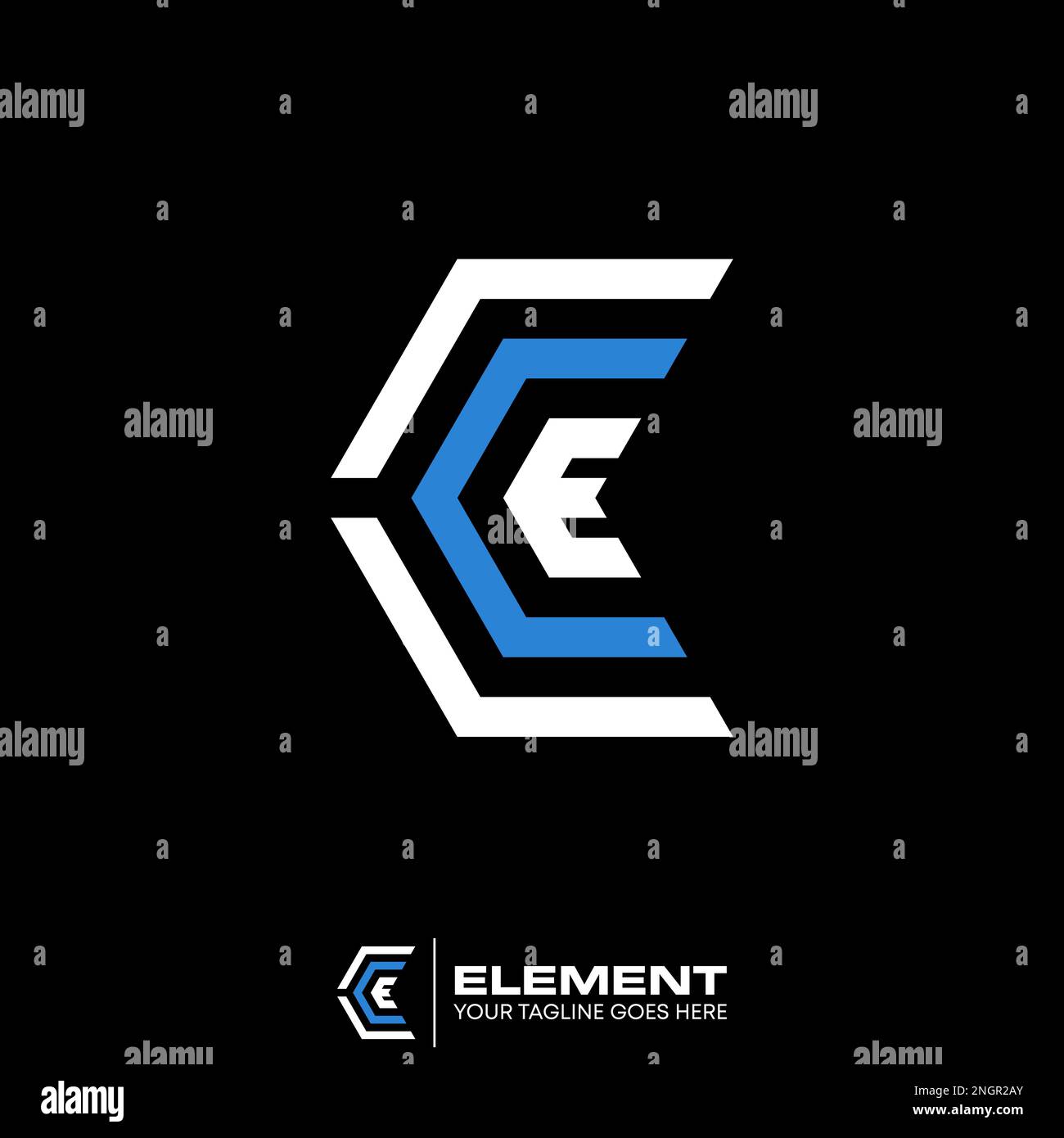 Lettre ou mot GE, CEE, CCE police en carré et hexagone image graphique icône logo design abstrait concept vecteur stock initial ou monogramme Illustration de Vecteur