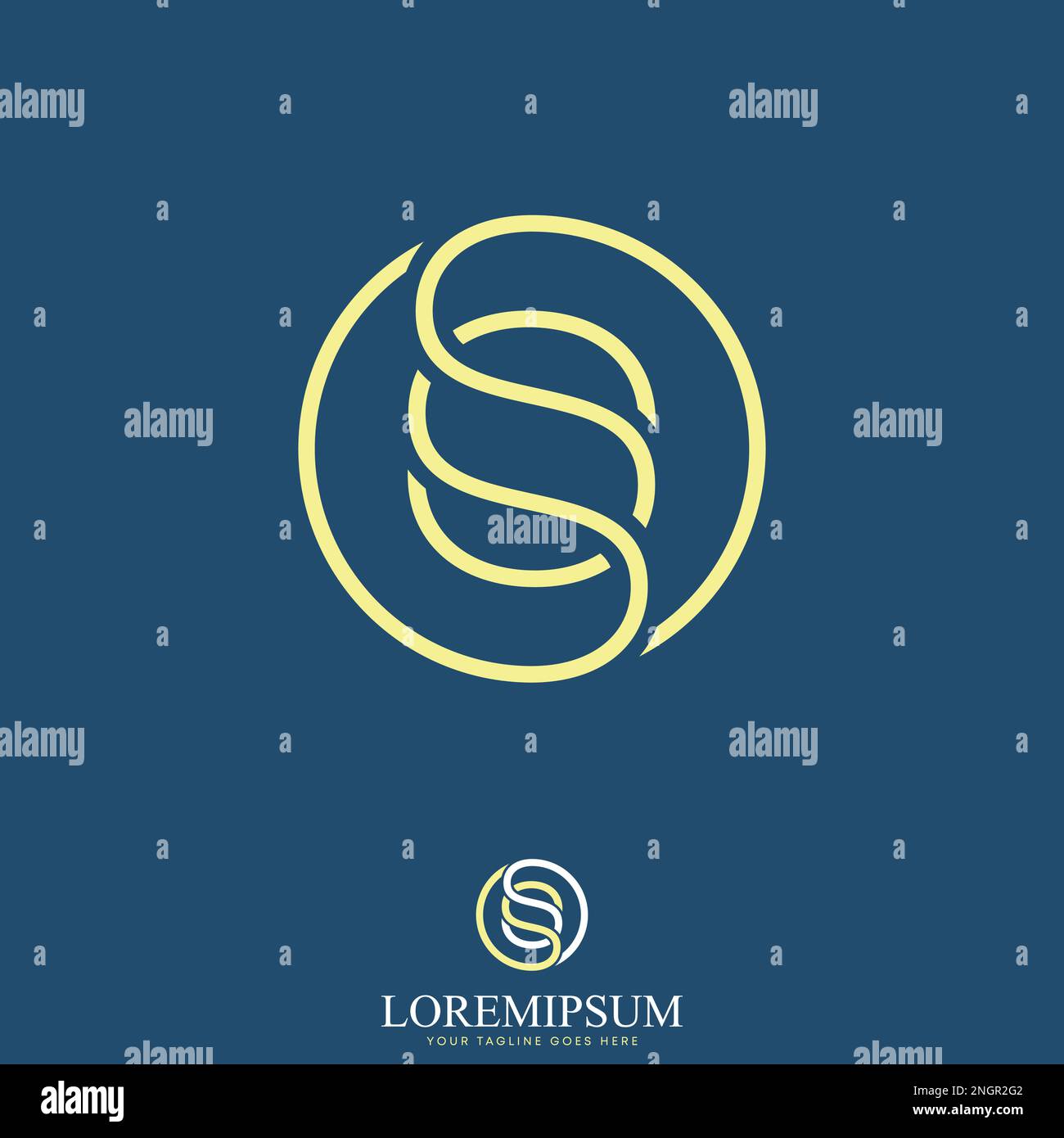 Lettre ou mot SS double ligne police dans le cercle image graphique icône logo design abstrait concept vecteur stock. utilisé comme symbole lié au monogramme initial Illustration de Vecteur