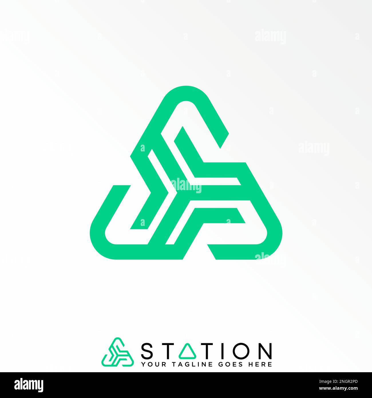 Lettre unique ou mot trois S ligne police dans le triangle autour de l'image graphique icône logo design abstrait concept vecteur stock initial ou monogramme Illustration de Vecteur