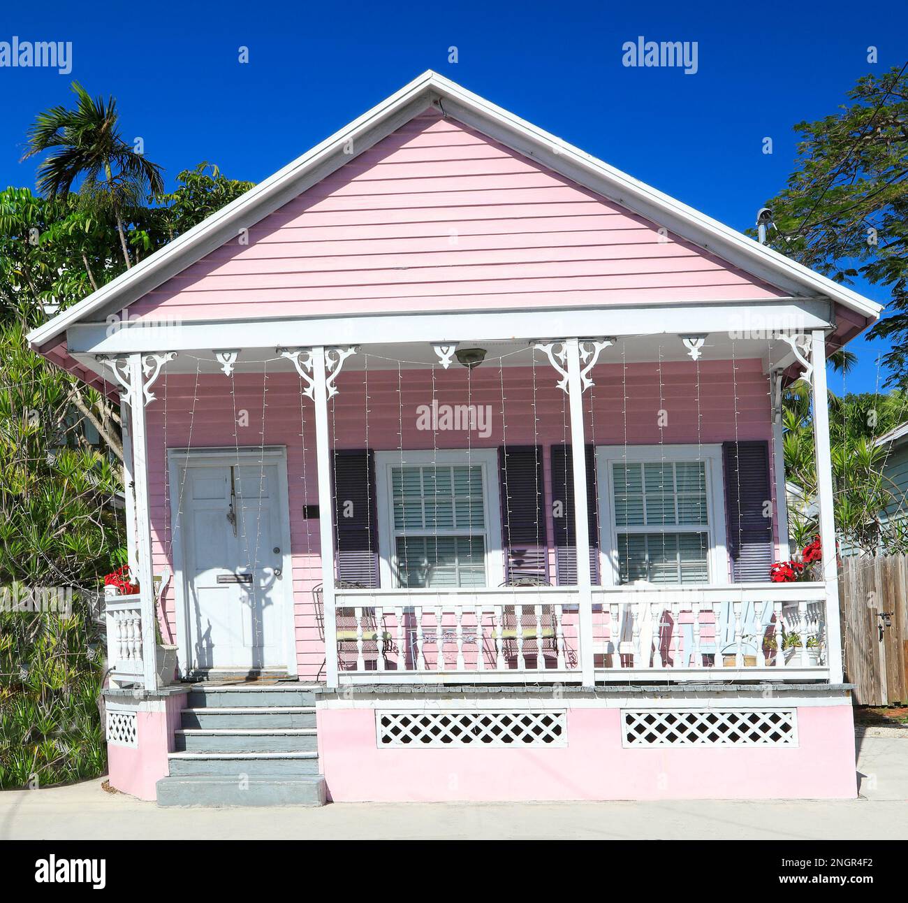 Maison Rose à Key West, Floride Banque D'Images