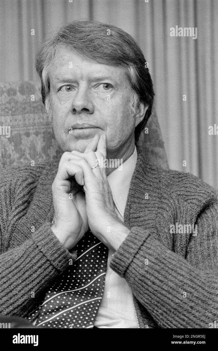 Le président Jimmy carter dans sa maison de Plains, en Géorgie. 1977. Banque D'Images Le président Jimmy carter dans sa maison de Plains, en Géorgie. 1977. Banque D'Images