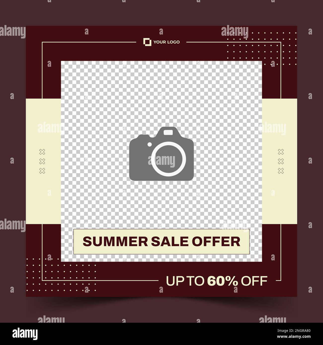 Modèle de publication des médias sociaux pour les soldes d'été pour les offres spéciales. Bannière numérique, affiche, promotion de produits, mise en page numérique. Illustration vectorielle. Illustration de Vecteur